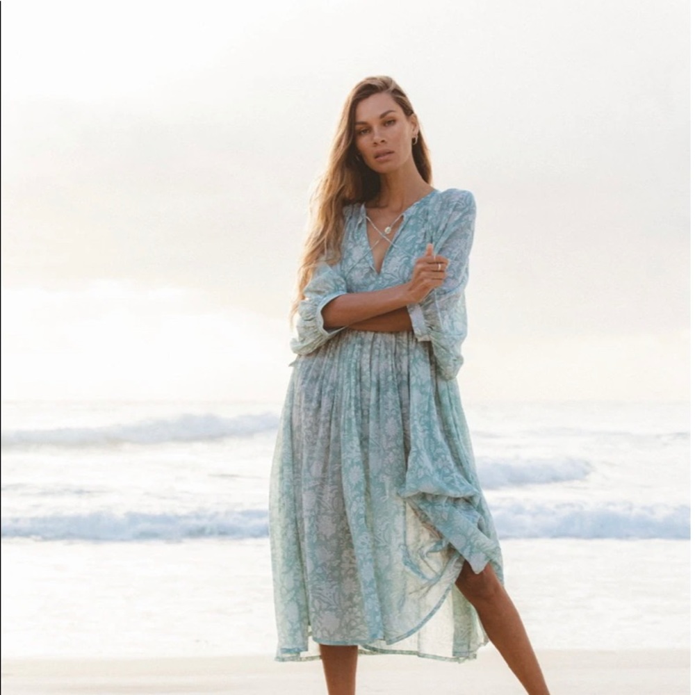 Daughters of India Kyra midi dress in jade - Picture 3 of 6